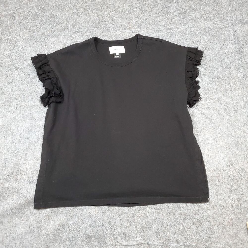 Current Elliot Top Womens XS / 0 Ruffle Cap Sleeve Casual Minimalist Basic Crew